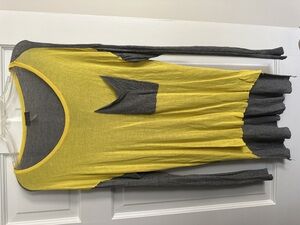 Long sleeve yellow/grey shirt
